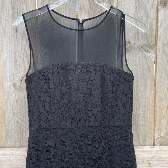 DVF Diane Von Furstenberg Nisha Dress Mesh Sleeveless Party Sheath Black Size 6 - Picture 3 of 10